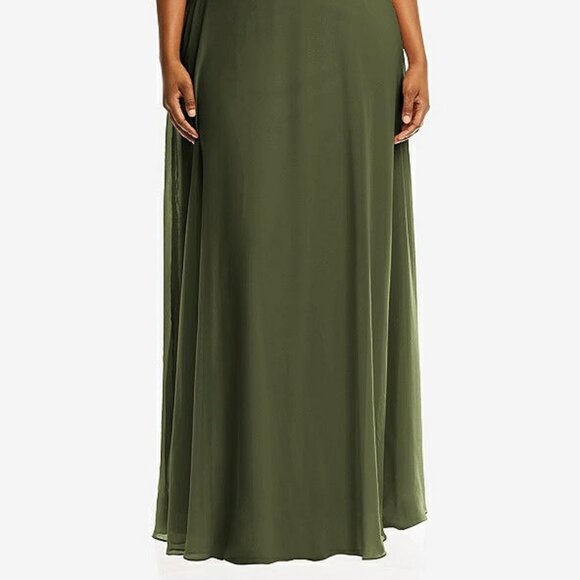 After Six 1565...V-Neck Split Sleeve Blouson Maxi Dress....Olive Green...Sz 18 - Picture 2 of 11